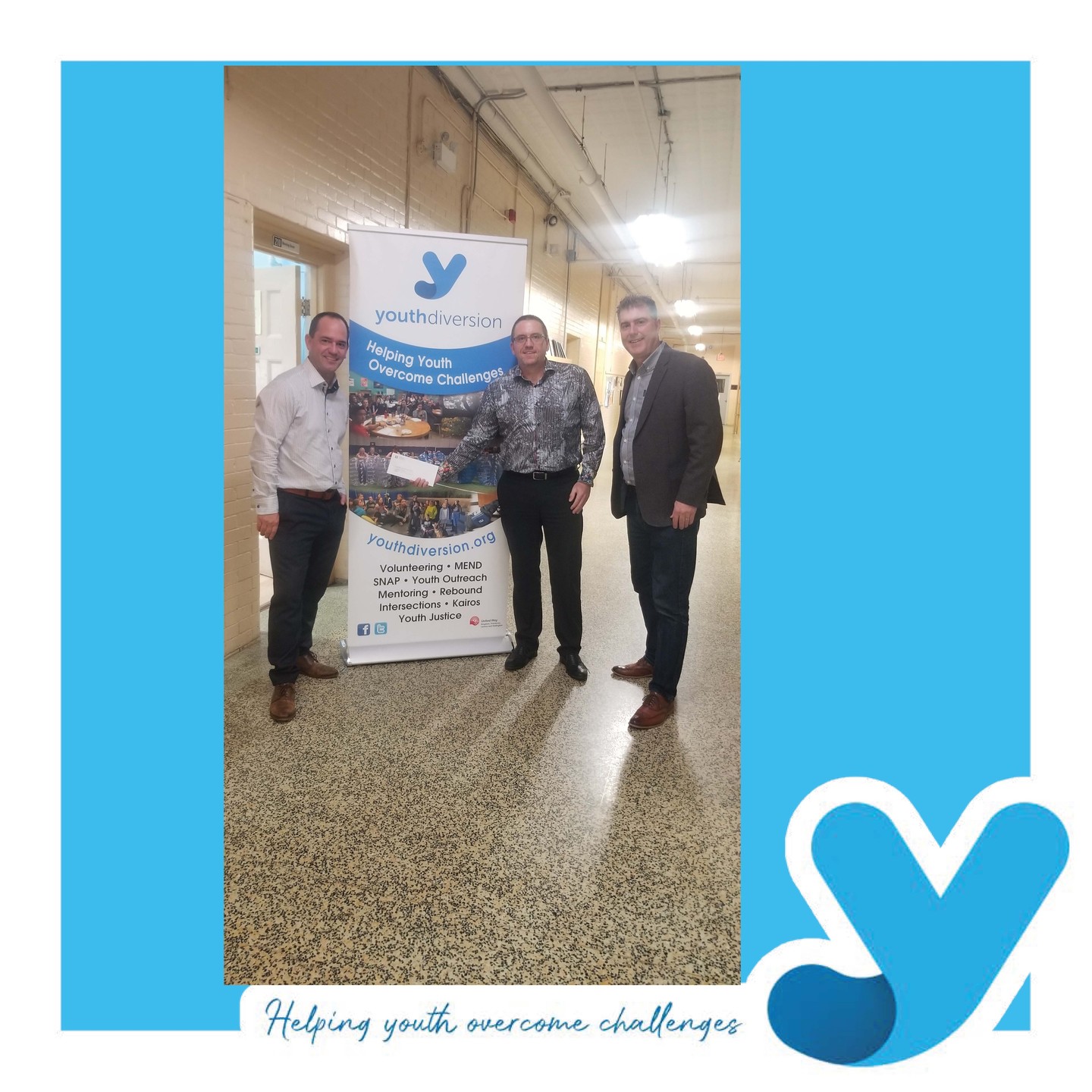 We can't thanks these two gentlemen enough for their hard work this past summer with the Lobsterfest. We were told that we would receive $500 when in fact Phil Archambault and Jeff Easton just presented us with a cheque in the amount of $2,000. Through the lens of prevention, this is worth $20,000. Thanks to all who supported this year's Lobsterfest.