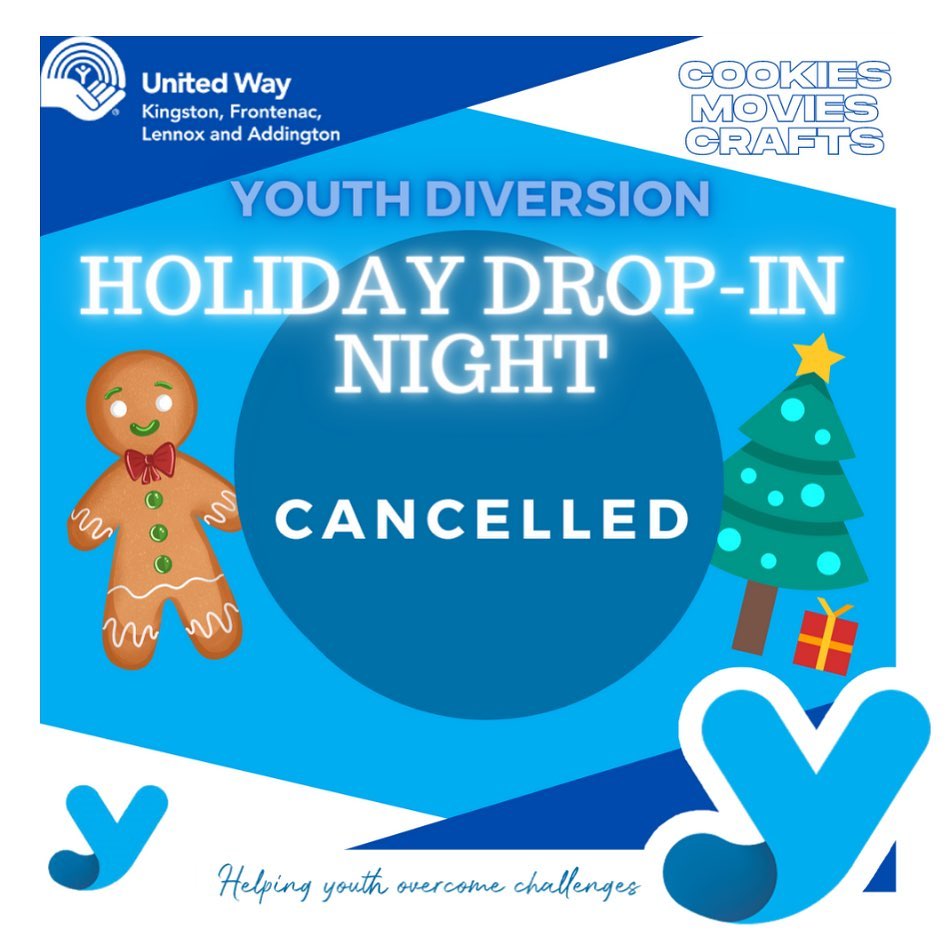 Our holiday drop-in event scheduled for tomorrow has been cancelled due to the rise of COVID-19 cases in Kingston. On behalf of everyone at Youth Diversion, we wish you a happy holidays and hope you stay safe during this time!